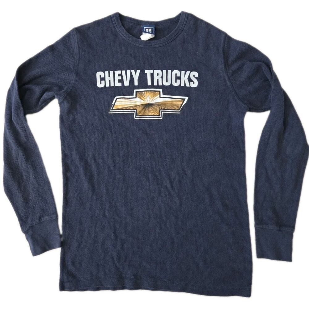 Vtg Graphic Chevy Trucks GM Chevrolet Thermal Long Sleeve Shirt Mens Sz L